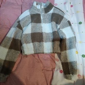 Half Zip Teddy Sweatshirt